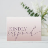 モダンバラ金ゴールドRSVP書道結婚の 出欠カード (スタンド正面)