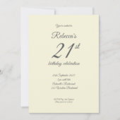 モダンバラ21歳の誕生日パーティの招待状 招待状 (正面)