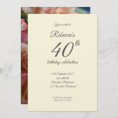モダンバラ40th誕生日パーティの招待状 招待状 (正面/裏面)
