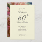 モダンバラ60th Birthday Party Invitation 招待状 (正面/裏面)