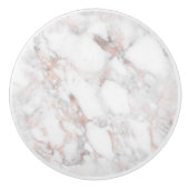 モダンバラ-金ゴールドと白フェイク大理石の石 セラミックノブ (正面)