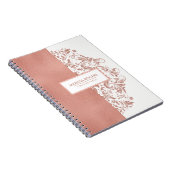 モダンバラ-金ゴールドテクスチャと白の渦巻き ノートブック (右側)