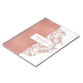 モダンバラ-金ゴールドテクスチャと白の渦巻き ノートブック (左側)