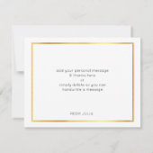 モダンバルミツワー感謝していユー金ゴールドスポット赤面ピンク サンキューカード (裏面)