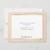 モダンバルミツワー感謝していユー金ゴールド星ピンク サンキューカード (裏面)