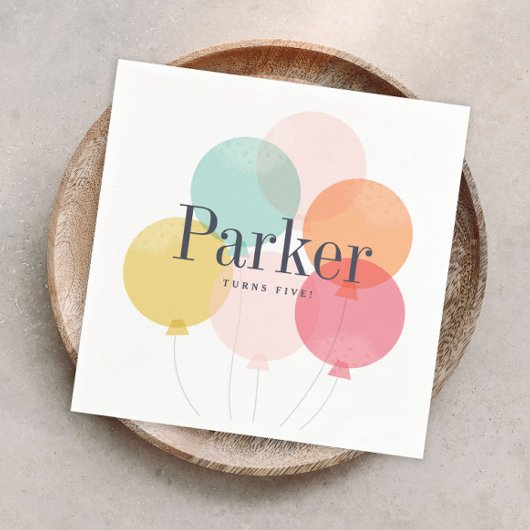 モダンバルーンバンチ誕生日パーティーのナプキン スタンダードカクテルナプキン