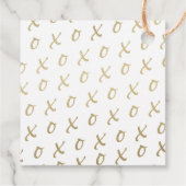 モダンバレンタインの贈り物ラベル – ピンクと金ゴールドのお願い フェイバータグ (裏面)