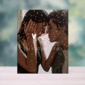 モダンバレンタインデーのカップルパーソナライズされた写真 アクリルサイン (ニュートラル)