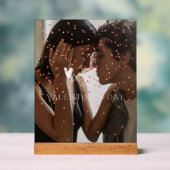 モダンバレンタインデーのカップルパーソナライズされた写真 アクリルサイン (ニュートラル)