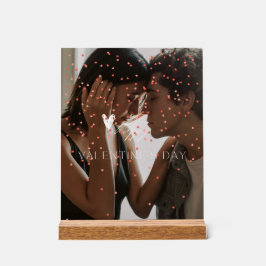 モダンバレンタインデーのカップルパーソナライズされた写真 アクリルサイン