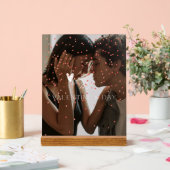 モダンバレンタインデーのカップルパーソナライズされた写真 アクリルサイン (ウェディング)