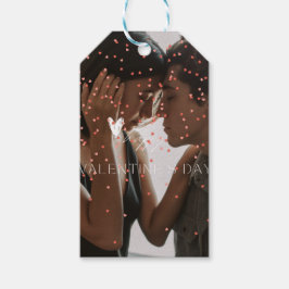 モダンバレンタインデーのカップルパーソナライズされた写真 ギフトタグ