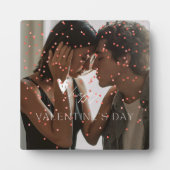 モダンバレンタインデーのカップルパーソナライズされた写真 フォトプラーク (正面)