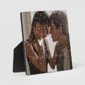 モダンバレンタインデーのカップルパーソナライズされた写真 フォトプラーク (正面)