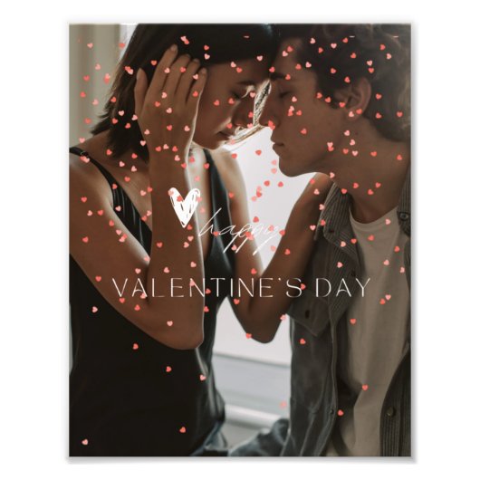 モダンバレンタインデーのカップルパーソナライズされた写真 フォトプリント            (正面)