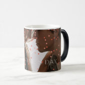 モダンバレンタインデーのカップルパーソナライズされた写真 モーフィングマグカップ (正面右)