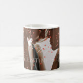 モダンバレンタインデーのカップルパーソナライズされた写真 モーフィングマグカップ (中央)