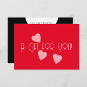 モダンバレンタインデーハートギフト証明書 招待状 (正面/裏面)