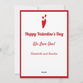 モダンバレンタインデーハート写真カスタム赤 シーズンカード (裏面)