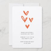 モダンバレンタインデー招待状とハート 招待状 (正面)