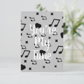 モダンバレンタイン ミュージカル ノーツ ミュージック ハート カード (スタンド正面)
