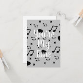 モダンバレンタイン ミュージカル ノーツ ミュージック ハート カード (正面/裏面インサイチュ)