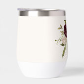 モダンバーガンディーピンクフローラ水彩モノグラム (右面)