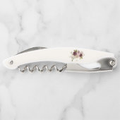 モダンバーガンディーピンクフローラ水彩モノグラム ソムリエナイフ (裏面)