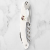 モダンバーガンディーピンクフローラ水彩モノグラム ソムリエナイフ (裏面)