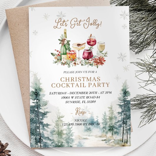 モダンバークリスマスレッツすてき招待状 招待状