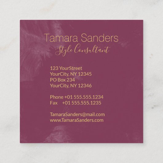 モダンバーグニ絵を描ー金ゴールドストローク – 名刺 (裏面)