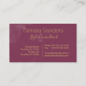 モダンバーグニ絵を描ー金ゴールドストローク – 名刺 (裏面)