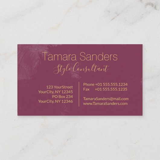 モダンバーグニ絵を描ー金ゴールドストローク – 名刺 (裏面)