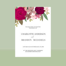 モダンバーグンディ結婚ガーデンフラワーズ