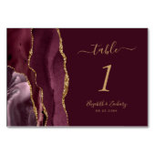 モダンバーグンディ金ゴールドア結婚ガテ テーブルナンバー (裏面)