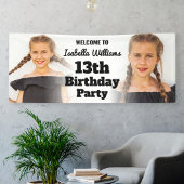 モダンバースデ10代のィーパーティーのバナーのウェルカムサイン 横断幕