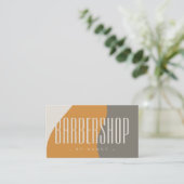 モダンバーバーショップアース素朴トーン名刺 名刺 (スタンド正面)