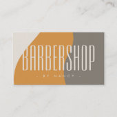 モダンバーバーショップアース素朴トーン名刺 名刺 (正面)