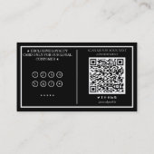 モダンバーバーショップ理容師ポールエレガントブラックロイヤリティ 名刺 (裏面)