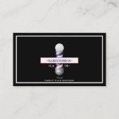 モダンバーバーショップ理容師ポールエレガントブラックロイヤリティ 名刺 (正面)