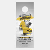 モダンバーバーショップ　ヘアスタイリスト　美容師　カット ドアノブサイン (裏面)