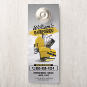 モダンバーバーショップ　ヘアスタイリスト　美容師　カット ドアノブサイン (ノブ)