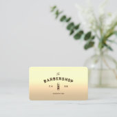 モダンバーバーフェイクショップ金ゴールド理容師ポール理容師 名刺 (スタンド正面)