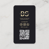 モダンバーバーフェイクショップ金ゴールド理容師ポール理容師 名刺 (裏面)