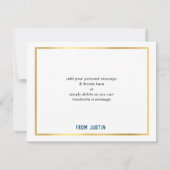 モダンバー（ユダヤ教の）バル・ミツバーシンプルユー感謝していブルークラフト サンキューカード (裏面)