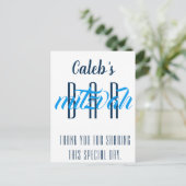 モダンバー(ユダヤ教の)バル・ミツバーパーソナライズされた ポストカード (スタンド正面)