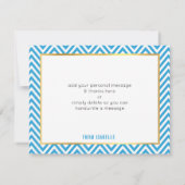 モダンバー(ユダヤ教の)バル・ミツバー名門私立校風の感謝してい君スターBLUE サンキューカード (裏面)