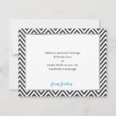 モダンバー（ユダヤ教の）バル・ミツバー感謝していユーシルバーグリッターグレー サンキューカード (裏面)