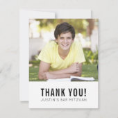 モダンバー(ユダヤ教の)バル・ミツバー感謝してい君金ゴールド白黒点 サンキューカード (正面)