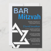 モダンバー(ユダヤ教の)バル・ミツバー招待状カスタム発表 招待状 (正面)